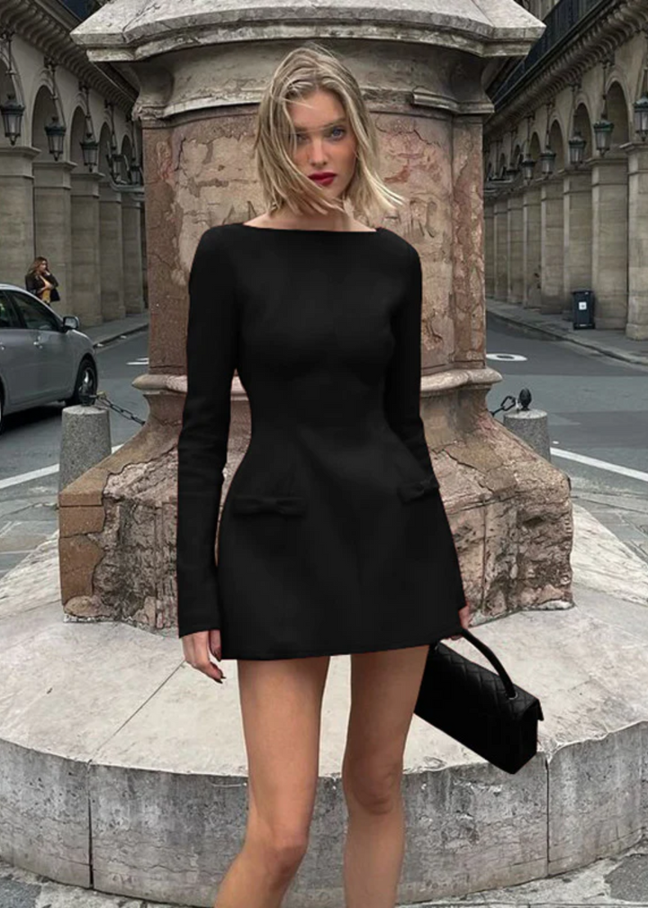 Isadora | Schleife Spleiß Minikleid