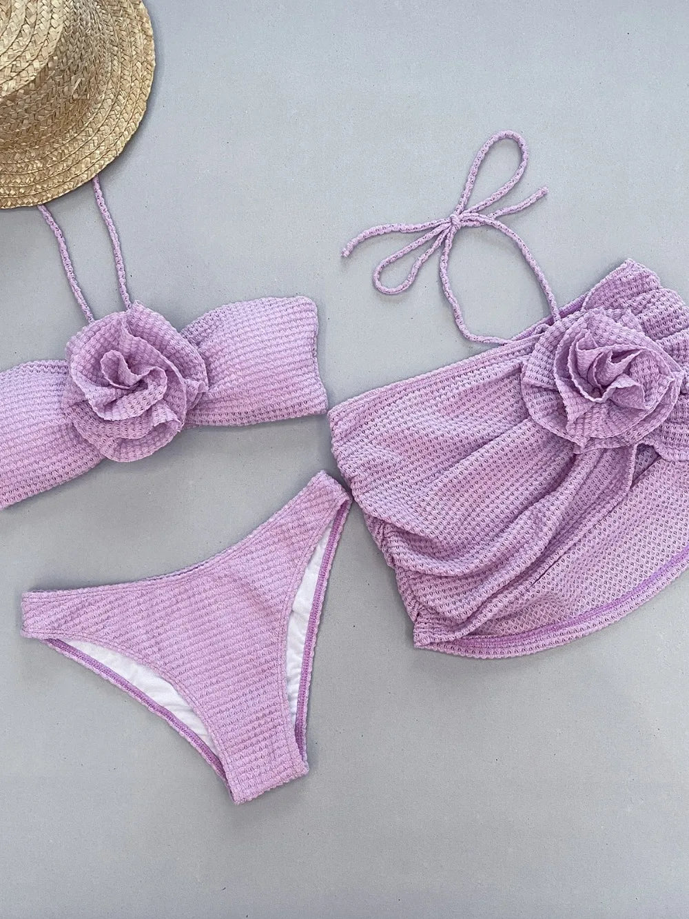 Emma | Weißer Rosen Bikini