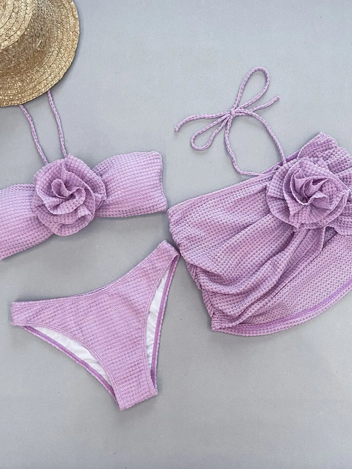 Emma | Weißer Rosen Bikini