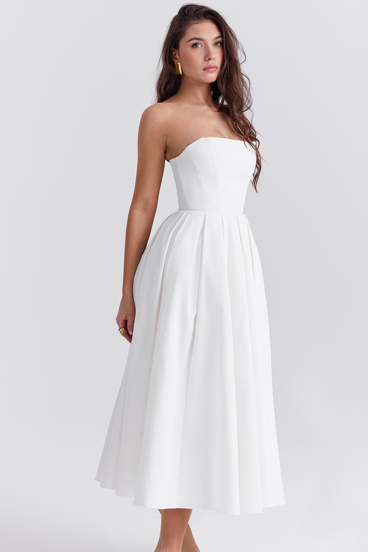 Midikleid Lea – mit floraler Stickerei aus Polyester