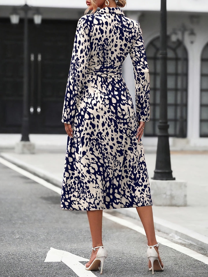Maëlys | Bedrucktes Hemdblusenkleid mit eleganter Taille