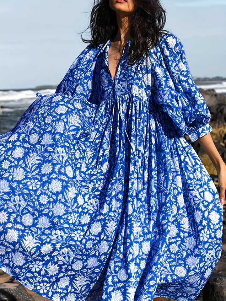 Amber | Fließendes Boho-Kleid mit Floralprint