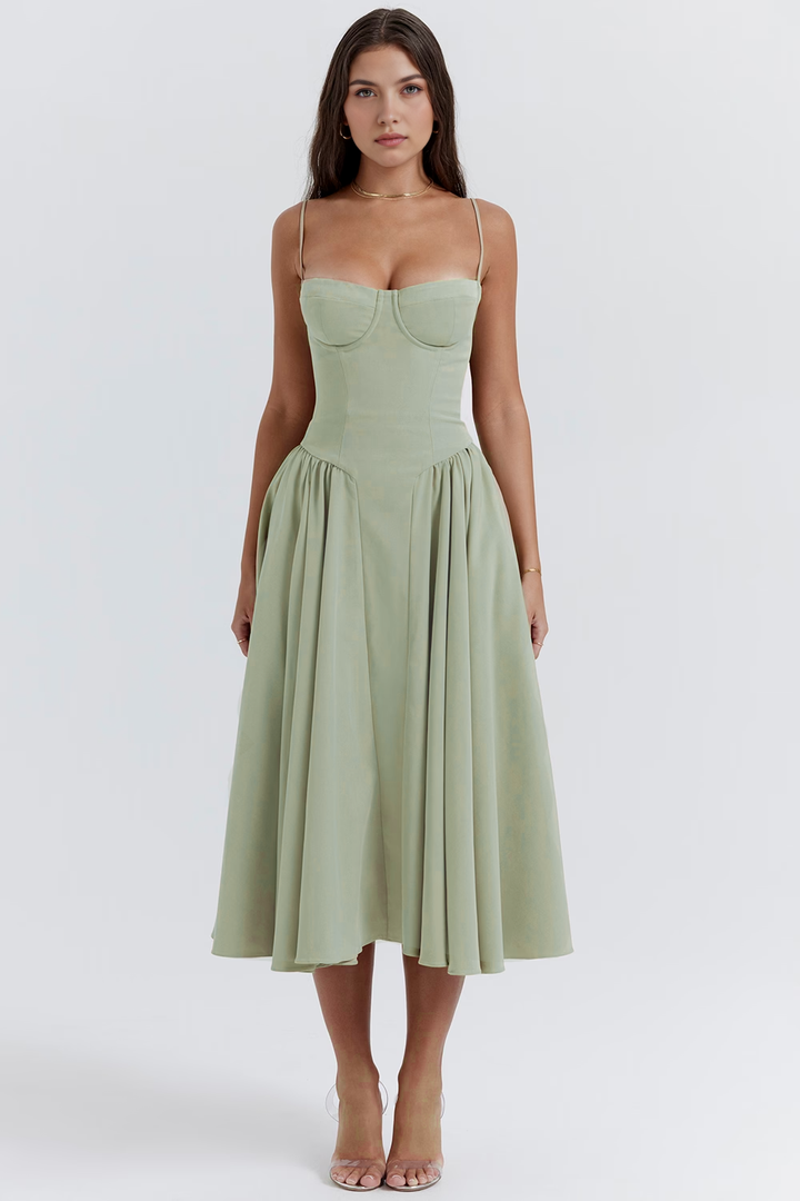 Midikleid Julia – mit Rüschen aus Polyester, romantischer Stil