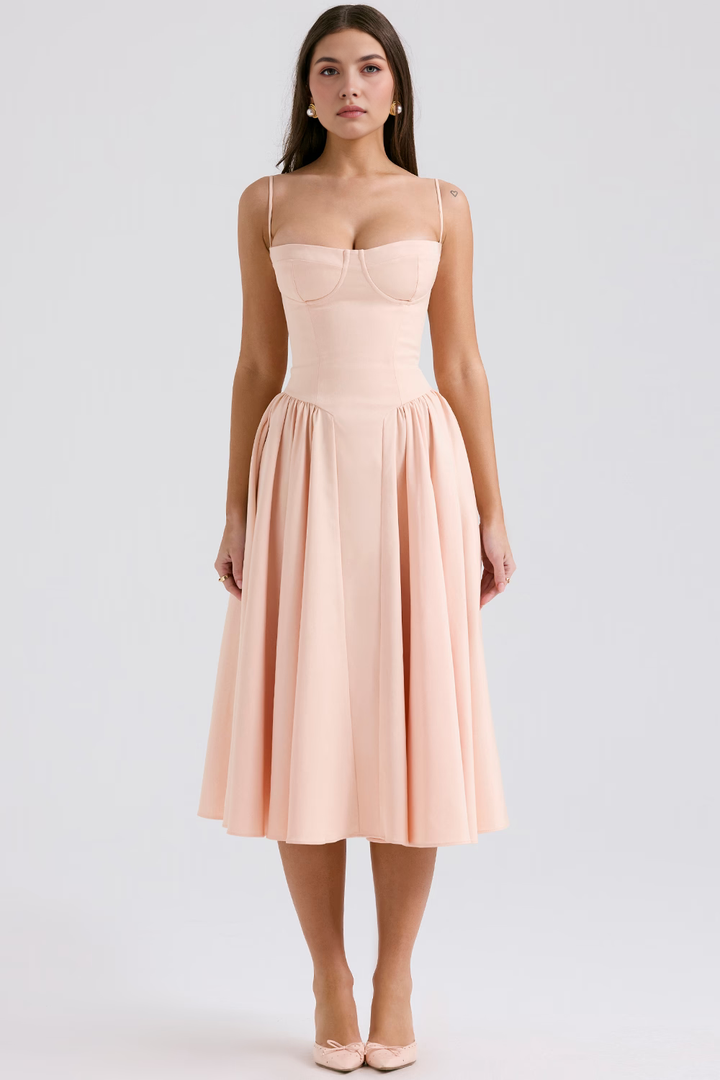 Midikleid Julia – mit Rüschen aus Polyester, romantischer Stil