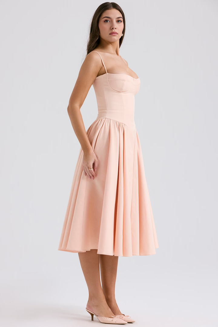 Midikleid Julia – mit Rüschen aus Polyester, romantischer Stil
