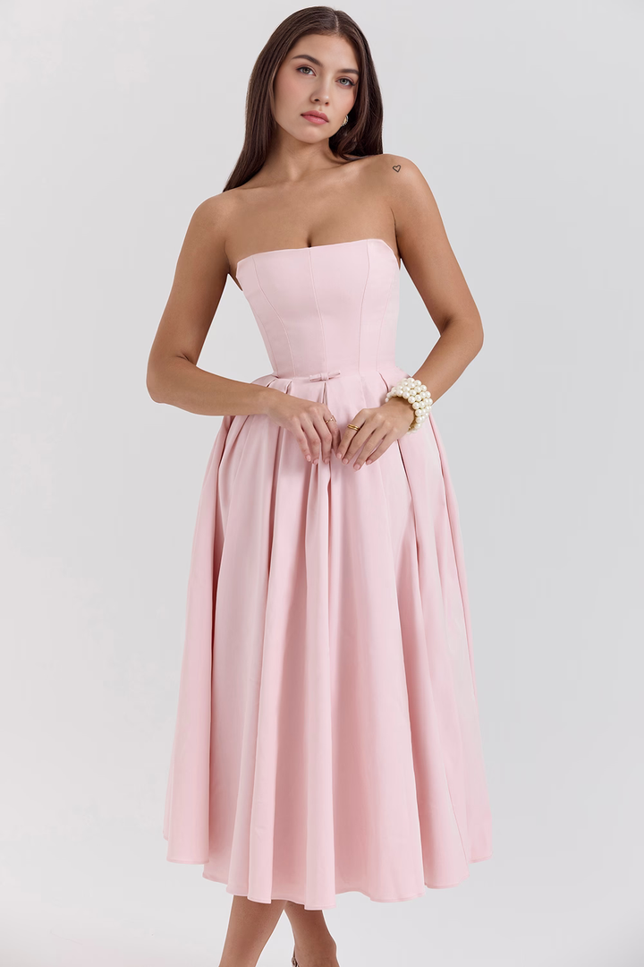Midikleid Lea – mit floraler Stickerei aus Polyester