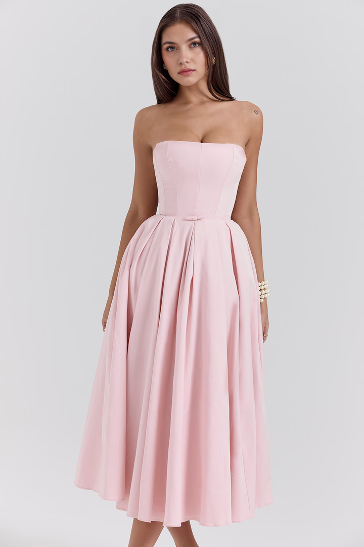 Midikleid Lea – mit floraler Stickerei aus Polyester