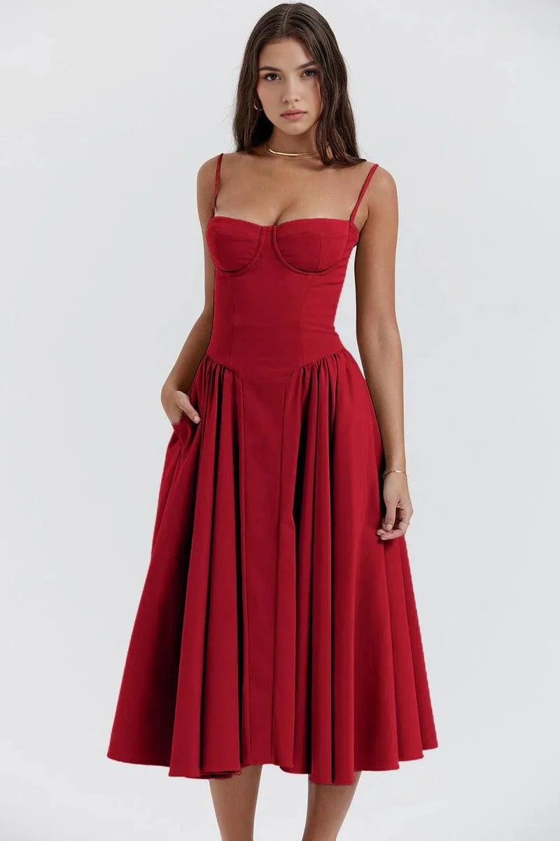 Midikleid Julia – mit Rüschen aus Polyester, romantischer Stil