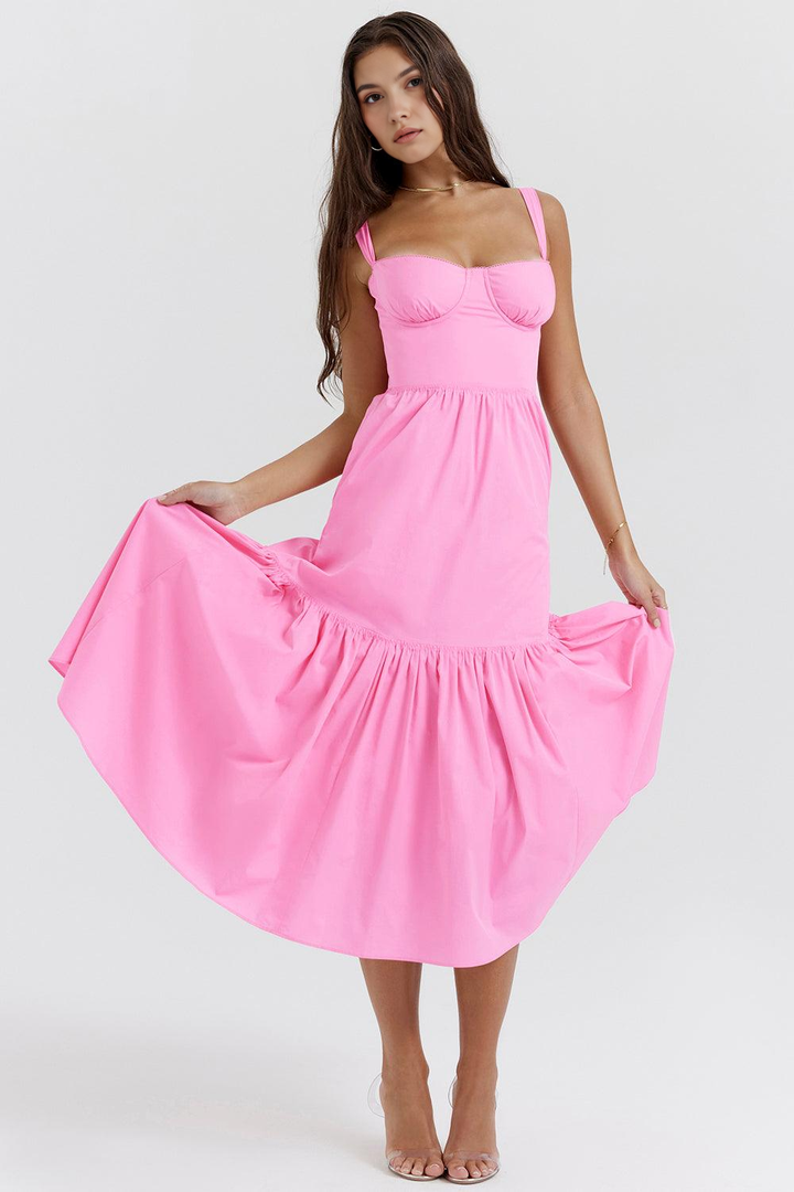 Midikleid Isabell – fließender Stoff aus Polyester, eleganter Stil