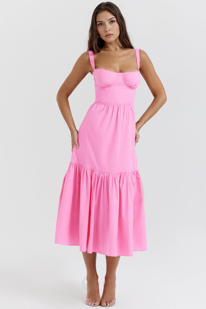 Midikleid Isabell – fließender Stoff aus Polyester, eleganter Stil