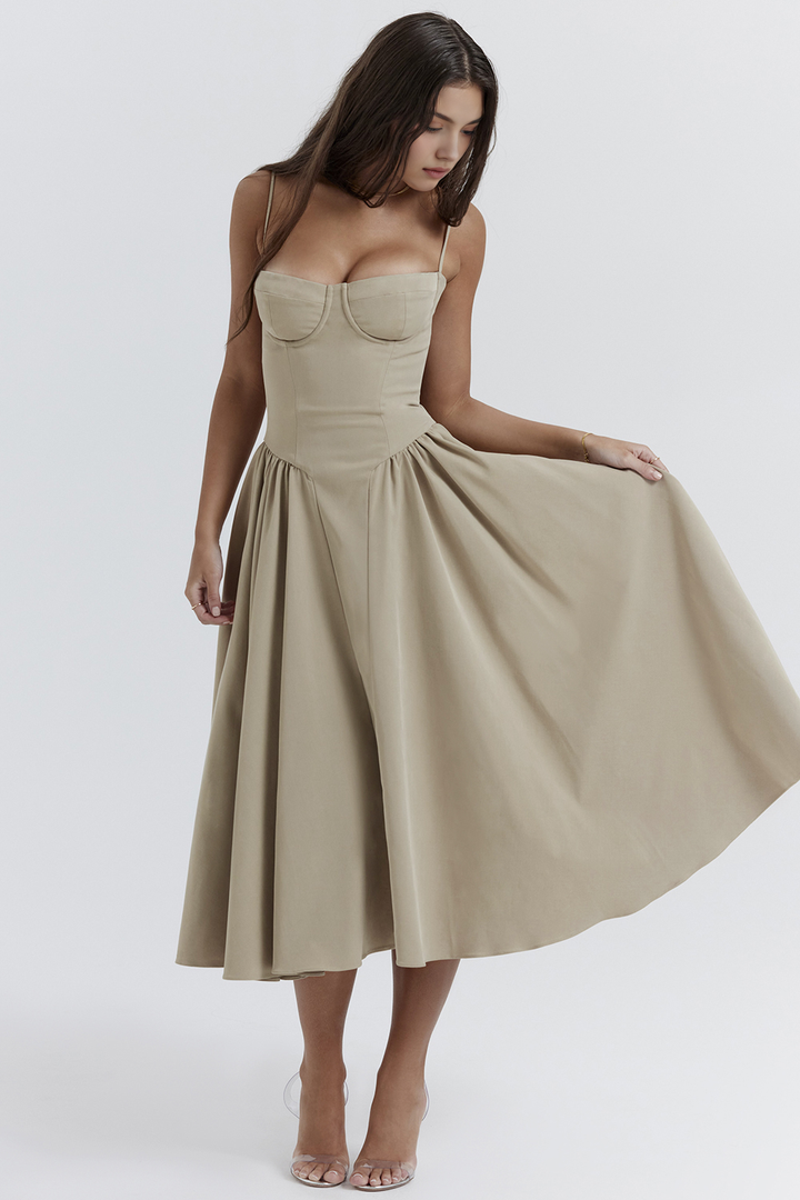 Midikleid Julia – mit Rüschen aus Polyester, romantischer Stil