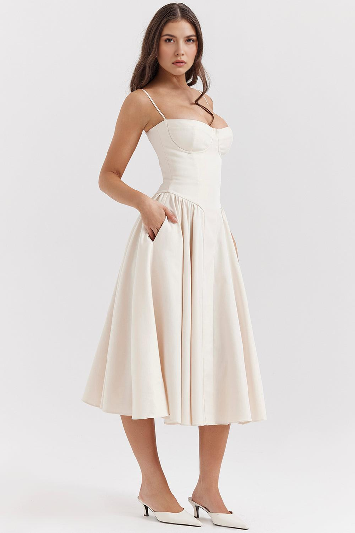 Midikleid Julia – mit Rüschen aus Polyester, romantischer Stil