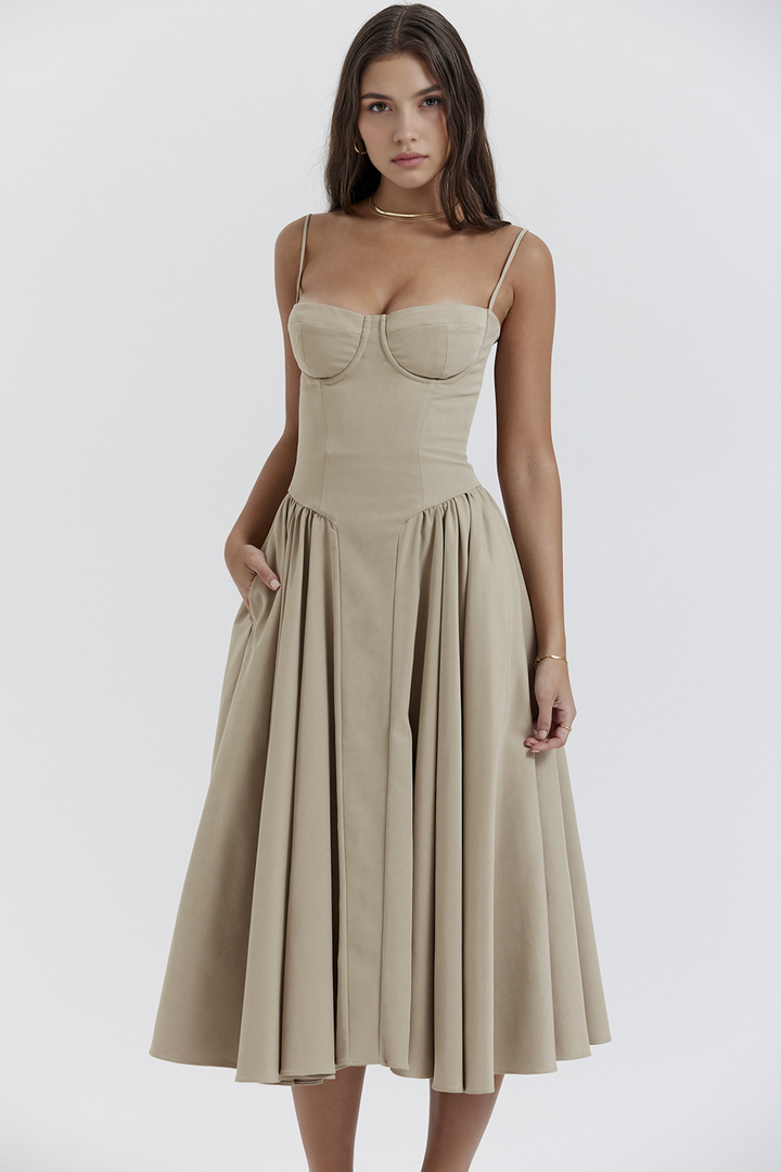 Midikleid Julia – mit Rüschen aus Polyester, romantischer Stil
