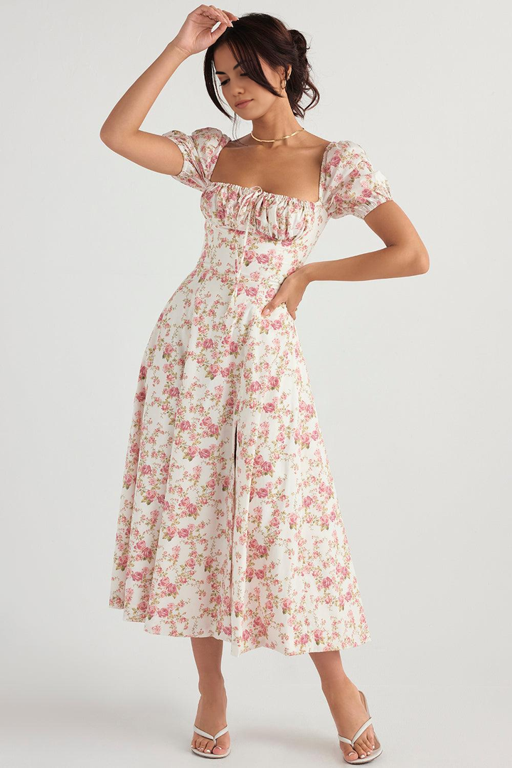 Midikleid Lina – mit Spitze aus Polyester, elegantes Design